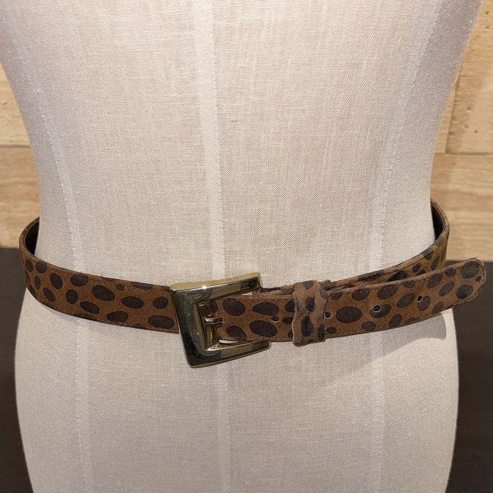Vtg Mondi Accessories Womans‎ Leopard Print Thin Belt Small Made In Germany VGUC